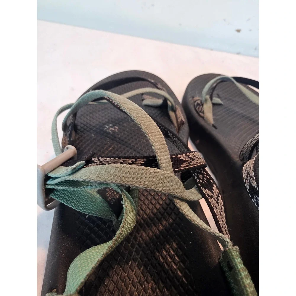 Chaco Z2 Classic Sport Sandals Mens 11 Sage Green Black Toe Loop USA Assembled